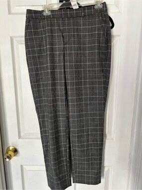 Banana Republic Black and Gray Glen Plaid Dress Pants
